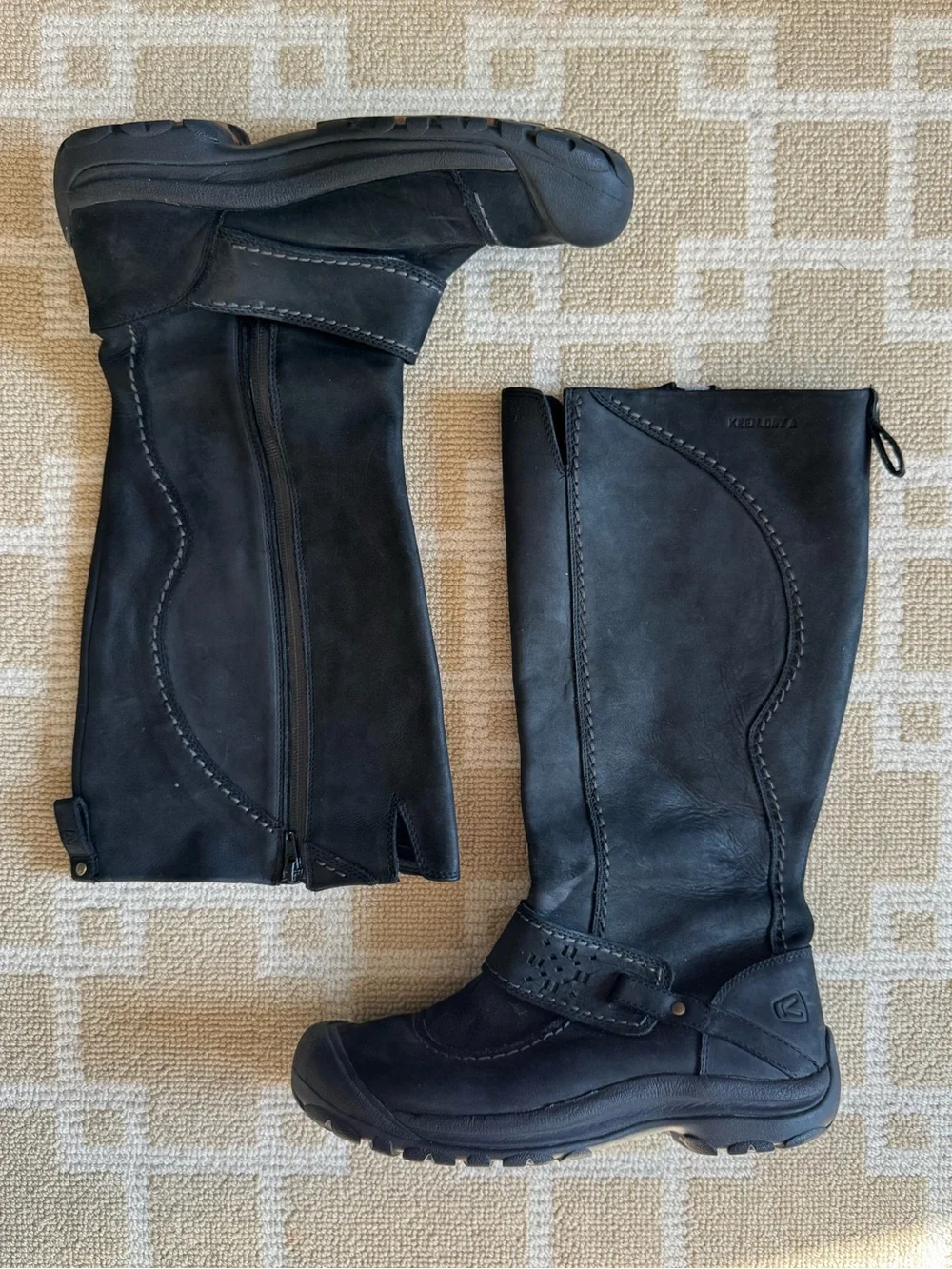 KEEN Black Leather KEEN.DRY Tall Waterproof Boots Comfort Winter Women’s 10